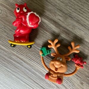 russ christmas  reindeer topps 2003 devil skateboard valentine pencil toppers